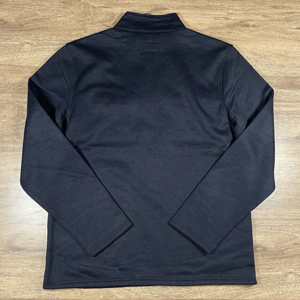 Prana Sweater Mens Large L Blue Brookland 1/4 Zip Pullover Wool Comfort Nautical - Picture 12 of 13